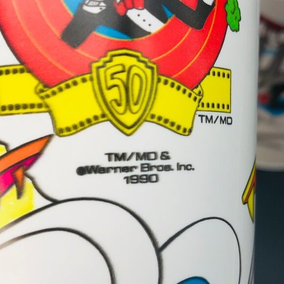 1990 Looney Tunes Plastic Tumblers Set of 3 Vintage McDonald's Coca Cola Cups - Picture 9 of 11
